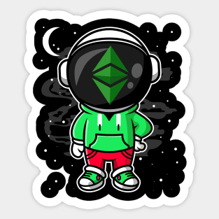 Hiphop Astronaut Ethereum Classic Crypto ETH Coin To The Moon Crypto Token Cryptocurrency Wallet Birthday Gift For Men Women Kids Sticker